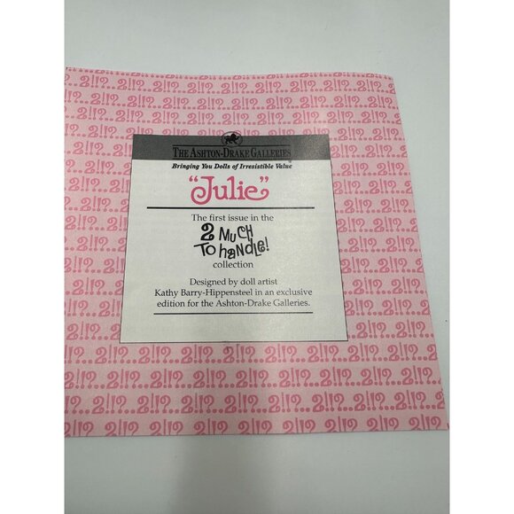 Ashton Drake Galleries 2 Much to Handle "Julie" Porcelain Doll Kathy Hippensteel - Picture 8 of 12